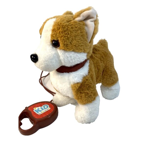 Kid Connection Walking Pet Dog Corgi Barks Tail Wags Brown White 10" Plush - Picture 2 of 9